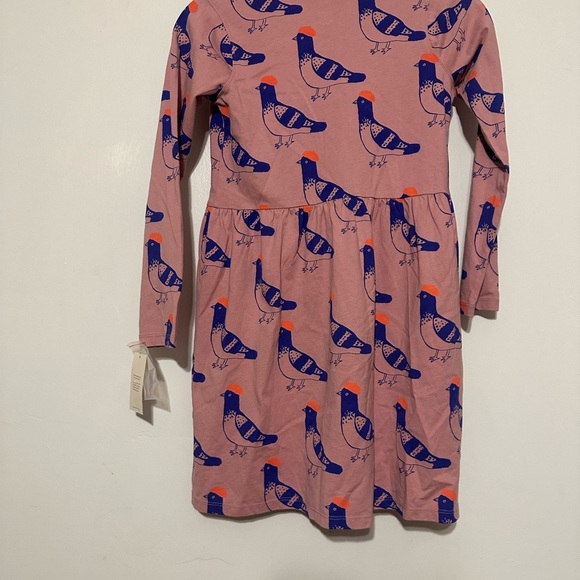 Pink Bird Patterned Kids Dress - Picture 6 of 6